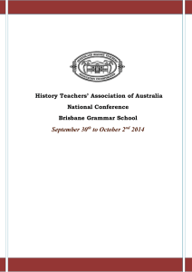 National Conference - Queensland History Teachers' Association