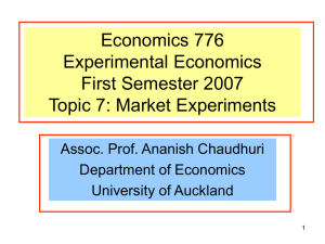 Market Experiments - Economics