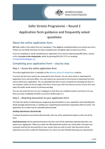 Application form guidance and frequently asked questions