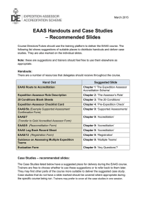EAAS Handouts and Case Studies – Recommended Slides