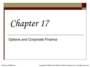 Options and Corporate Finance: Basic Concepts