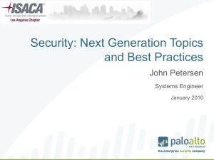 Security: Next Generation Topics and
