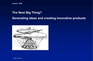 Generating ideas & creating innovative products