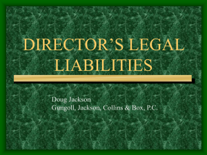 Director's Legal Liabilities