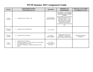 PSY 6710 Assignment Guide Summer 2013