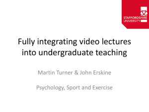 See Powerpoint here - Staffordshire University Blogs