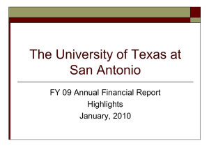 The University of Texas at San Antonio – Balance Sheet