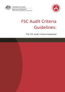 FSC Audit Criteria Guidelines - Office of the Federal Safety