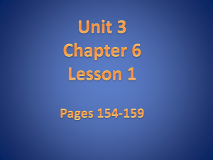 Unit 3 Chapter 6 Lesson 1 Pages 154-159