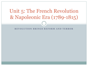 Unit 5: The French Revolution & Napoleonic Era (1789