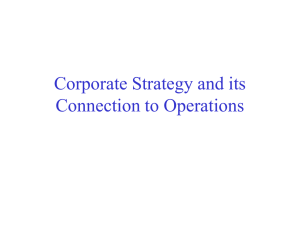 Corporate Strategy and its Connection to Operations