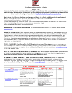 Scholarship Bulletin #11 - April 8, 2013