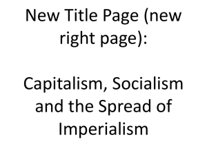 New Title Page: Capitalism, Socialism and the