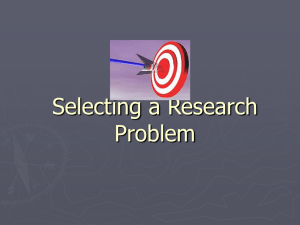 Selecting a Research Problem