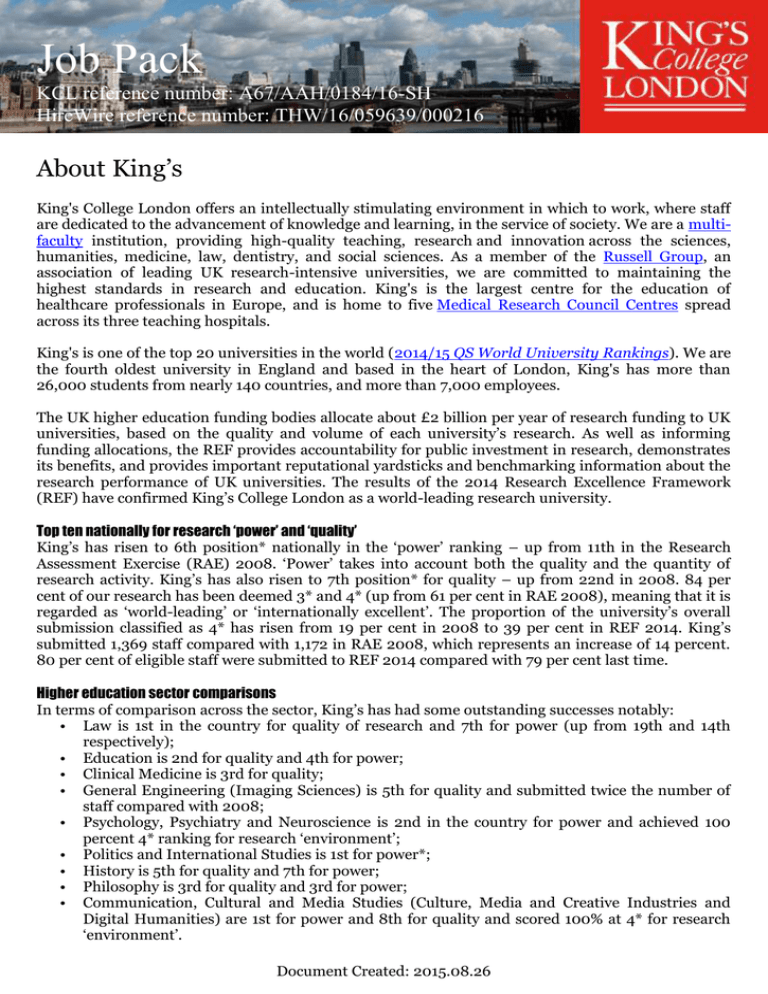 king's college london research proposal