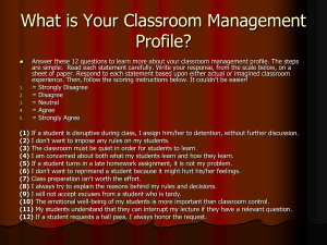 Classroom Management Profile