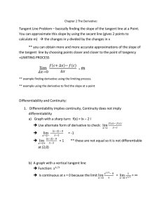 Notes Chapter 2- the Derivative