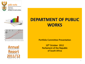 department of public works - Parliamentary Monitoring Group