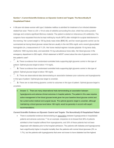 Section 1. Current Scientific Evidence on Glycemic Control and