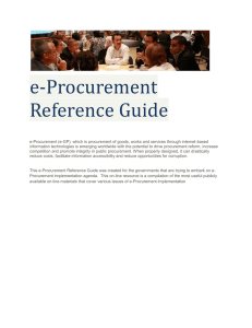Overview of e-Procurement Reference Guide