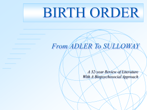 Within-Family Studies: Biopsychosocial Approach to Birth Order
