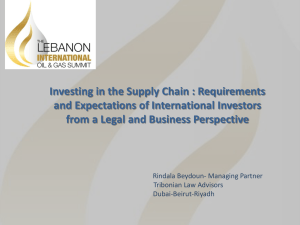 Investing in the Supply Chain - Requirements and - T