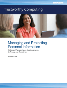 Managing and Protecting Personal Information