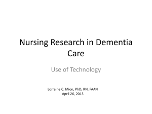 Nursing Research in Dementia Care - Vanderbilt University Medical