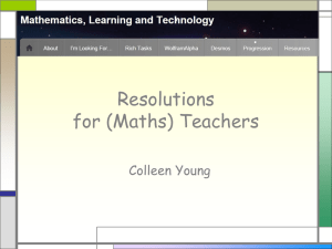 2015-2016 Resolutions for Maths Teachers