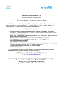 Operations Assistant – Finance/Human Resources