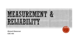Measurment & Reliability