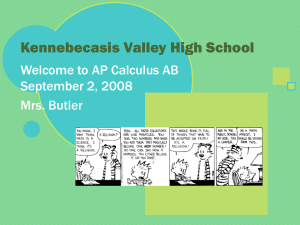 AP Calculus First Day of School - ButlersMath