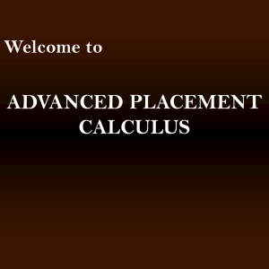 ADVANCED PLACEMENT CALCULUS - North Allegheny School