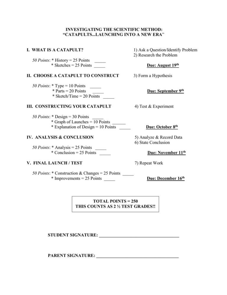 Catapult Project Packet