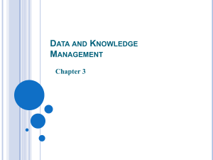 Chapter 3: Data and Knowledge Management