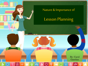 What is a Lesson Plan?