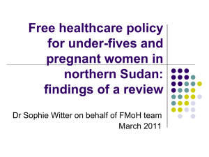 Free care findings in Sudan