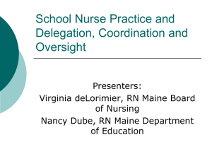 School Nurse Practice and Delegation