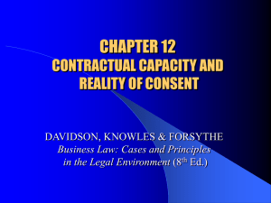 chapter 12 contractual capacity and reality of consent