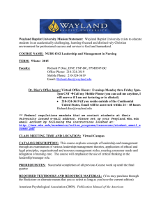 Leadership and Management - Wayland Baptist University