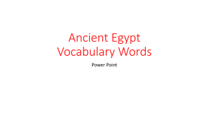Ancient Egypt Vocabulary Words