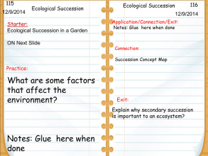 After the Disaster: Ecological Succession Notes