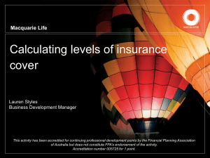 Maquarie – Calculating levels of insurance