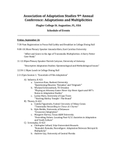 Adaptations and Multiplicities Flagler College St. Augustine, FL