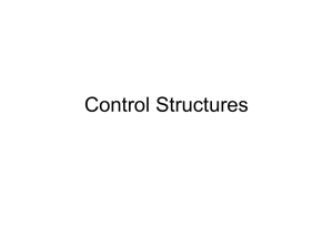 Lecture 2: Control Structures