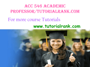 ACC 546 Week 2 Individual Assignment