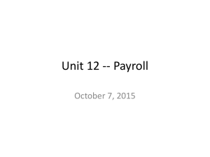 Unit 12 -- Payroll