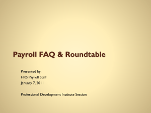 Payroll FAQ and Roundtable