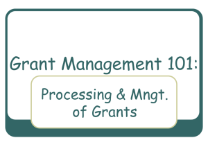 Grant Management 101: Processing & Management of Grants