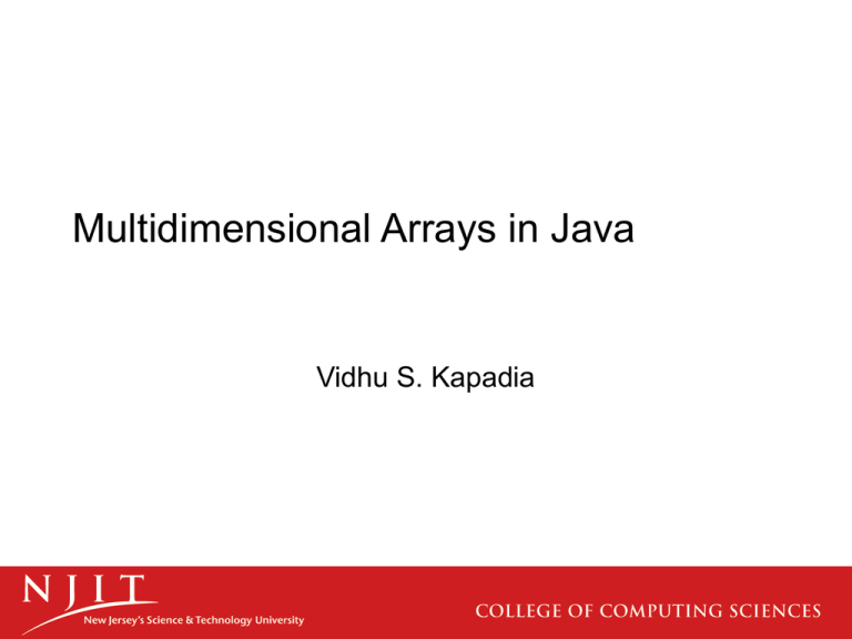 Multidimensional Arrays